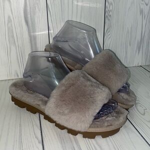 UGG Gray Cozy Slippers with Soft Suede
